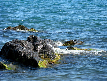 Landscape, Stones, Sea HD wallpaper