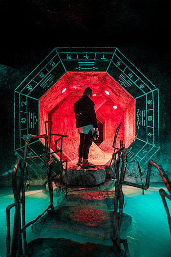 Dark, Illumination, Human, Person, Cave, Lighting, Tunnel, Entrance HD phone wallpaper