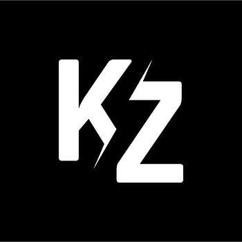 Kizvix logo, white and black, kz symbol HD wallpaper