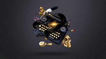 Abstract, Snake, Typewriter, Ink, Skull, Witch HD wallpaper
