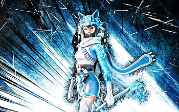 Arctic Style Vi, grunge art, Fortnite Battle Royale, Fortnite characters, blue abstract rays, Arctic Style Vi Skin, Fortnite, Arctic Style Vi Fortnite HD wallpaper
