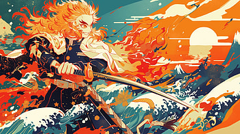 Flame Hashira Rengoku - Demon Slayer | , Anime, Demon Slayer: Kimetsu no Yaiba, Kyojuro Rengoku, Japan, Gekiga HD wallpaper