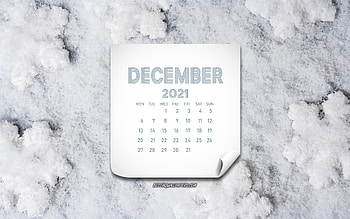 2021 December Calendar, , snow background, December, winter background, December 2021 Calendar, 2021 concepts HD wallpaper
