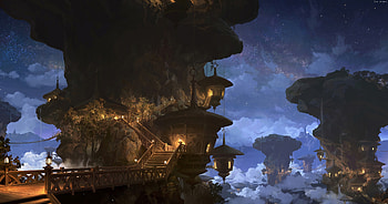 Fantasy, Art, House, Stairs, Ladder, Fantastic HD wallpaper