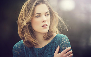 blonde, thinking, mood, vintage HD wallpaper