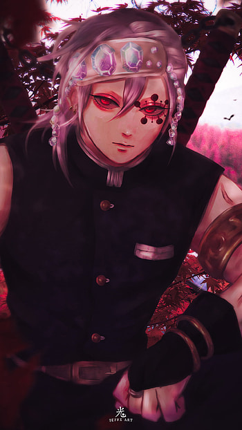 TENGEN 鈴井, magenta, art, pink, demon slayer, nature, kimetsu no yaiba, hashira, anime, uzui HD phone wallpaper