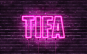 Happy Birtay Tifa, , pink neon lights, Tifa name, creative, Tifa Happy Birtay, Tifa Birtay, popular japanese female names, with Tifa name, Tifa HD wallpaper