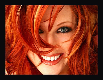 BEAUTIFUL REDHEAD, happy face, red, fire, hair, woman HD wallpaper