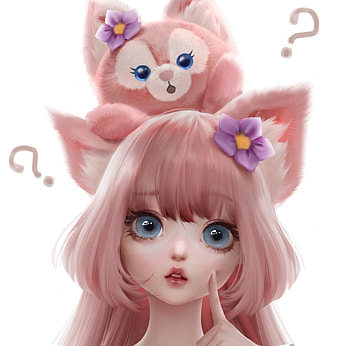 Cute girl, girl, hair, rainie he, blue, toy, plush, eyes, cute, pink, fantasy, bear, flower, face HD wallpaper