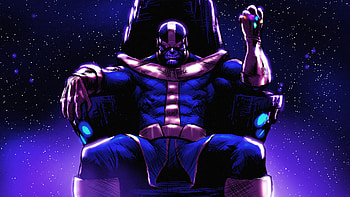 Thanos On His Throne, thanos, superheroes, artwork, artist, deviantart, digital-art HD wallpaper
