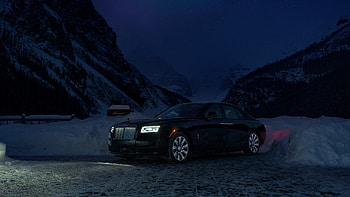 Rolls Royce, Black, Badge, Ghost, Car, Mountains, Snow, Nature, Background Cars HD wallpaper