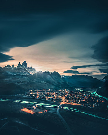 Nature, Mountains, Village, National Park, Patagonia, Los Glaciares, Los Glyares HD phone wallpaper
