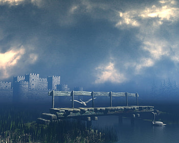 Blues, cool, calm, lovely, imaginary HD wallpaper