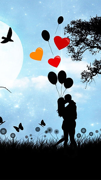 Lovers Moon, Valentines Day, Love HD phone wallpaper