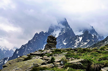 Mountains, clouds, landscape, nature HD wallpaper