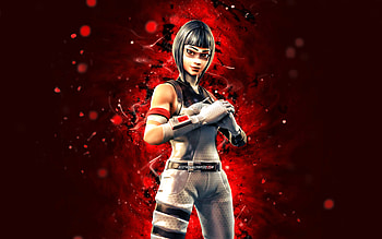 White Shadow Ops, , red neon lights, Fortnite Battle Royale, Fortnite characters, White Shadow Ops Skin, Fortnite, White Shadow Ops Fortnite HD wallpaper