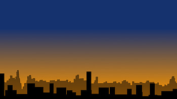 Golden Hour Over The City, golden, city, minimalist, urban, evening, silhouette, artist, artwork, art, digital-art, deviantart HD wallpaper