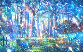 Anime, Forest HD wallpaper