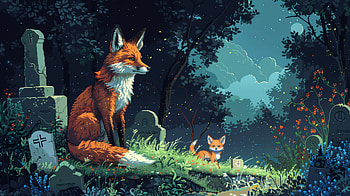 Fox Pixel, fox, garden, pixel art, AI Art HD wallpaper