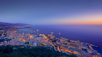 Cities, Night, City, Shine, Light, Panorama, Monaco, Principality Of Monaco HD wallpaper