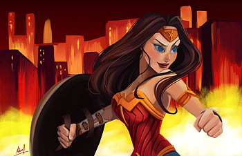 Wonderwoman, wonder-woman, superheroes, artist, artwork, digital-art, behance HD wallpaper