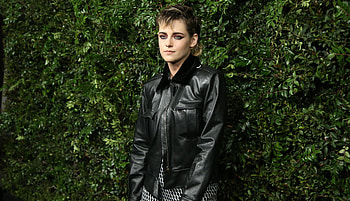 Short hair, leather jacket, black, Kristen Stewart HD wallpaper