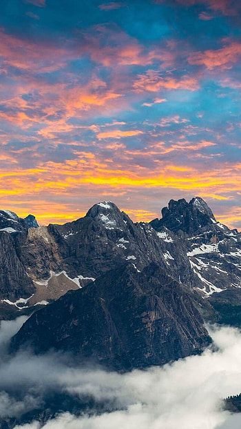 Clouds, Mountain Background, 4 k HD phone wallpaper