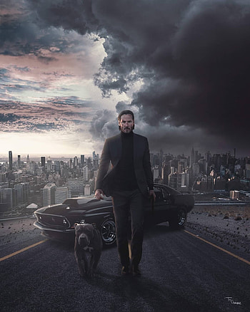 John Wick Dog Car HD phone wallpaper