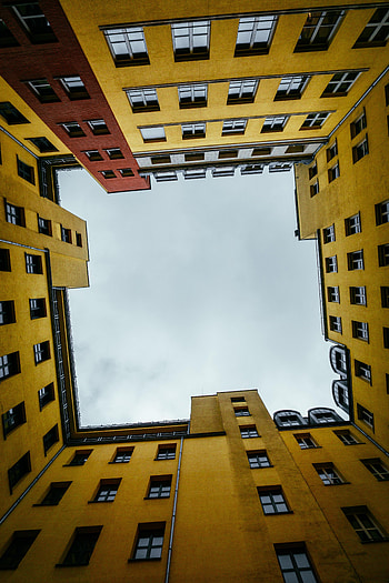 Cities, Windows, Sky, Building, Bottom View HD phone wallpaper