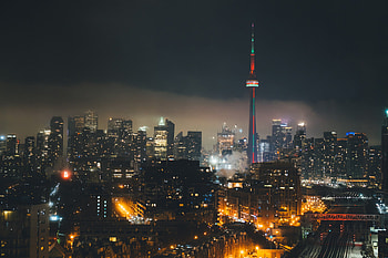 Toronto Skyline, Light and shadow, High resolution , Toronto HD wallpaper