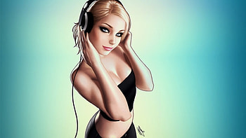 enjoy music, cute, head , music, girl HD wallpaper