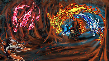 Hinokami Kagura Nezuko Kamado Rui Tanjiro Kamado Demon Slayer Kimetsu no Yaiba HD wallpaper