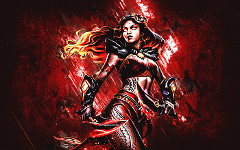 Pele, Smite, red stone background, SMITE Gods, Pele Smite, Smite characters, grunge art, Pele God HD wallpaper