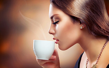 Beauty, profile, model, morning, girl, cup, anna subbotina, woman, face, coffee HD wallpaper