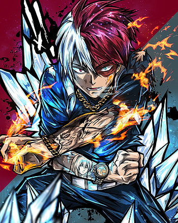 Todoroki, art, cartoon HD phone wallpaper
