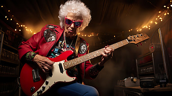 Rockstar Grandma, woman, Grandmother HD wallpaper