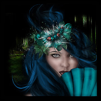 Night-Angel, abstract, 3d, art, eyes, hot, girl, hat, woman HD wallpaper