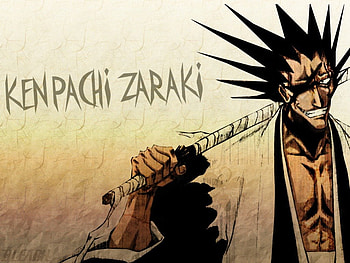 Kenpachi Zaraki, sword, kenpachi, zaraki kenpachi, shinigami, bleach, anime, katana, spiky hair HD wallpaper