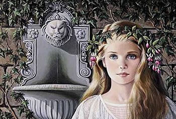 art beauty, art, flowers, paintings, people, beauty HD wallpaper