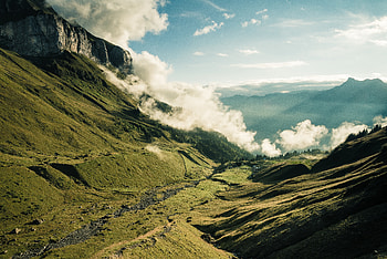 Landscape, Nature, Mountains, Clouds, Fog, Valley HD wallpaper