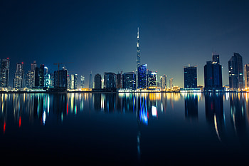 Dubai Skyscrapers Emirates UAE Night , dubai, skyscraper, world, night HD wallpaper