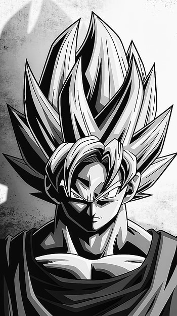 Goku, gokublackandwhite, dragonball, gokudragonball, blackandwhite, dragonballz, animedragonballz, gokudragonballz, dragonballzblackandwhite, anime HD phone wallpaper