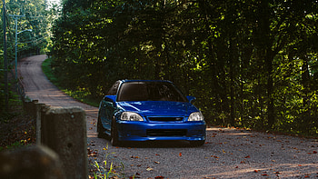 Dynamic Blue Honda Civic in a Ultra, car, JDM, Honda, Honda Civic HD wallpaper