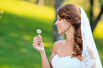 Beautiful Bride, bokeh, smile, beauty, woman, lady, wedding, happy, bride, female HD wallpaper