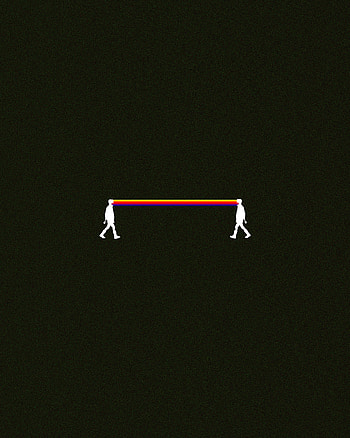 Rainbow, Silhouettes, Minimalism, Attraction HD phone wallpaper