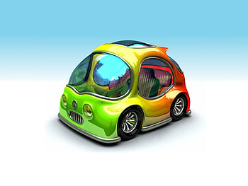 Fantastic car, toy, colorful, 3d, car, colors, funny HD wallpaper