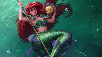 Ariel And Sebastian , artist, artwork, the-little-mermaid HD wallpaper