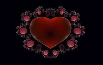 Simply A Heart, , heart, abstract, fractal red HD wallpaper