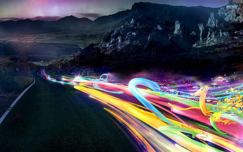 Racing Colors, racing, lights, colors, desert, road, long HD wallpaper
