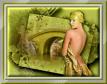 gold, femme, pont, creationpsp HD wallpaper